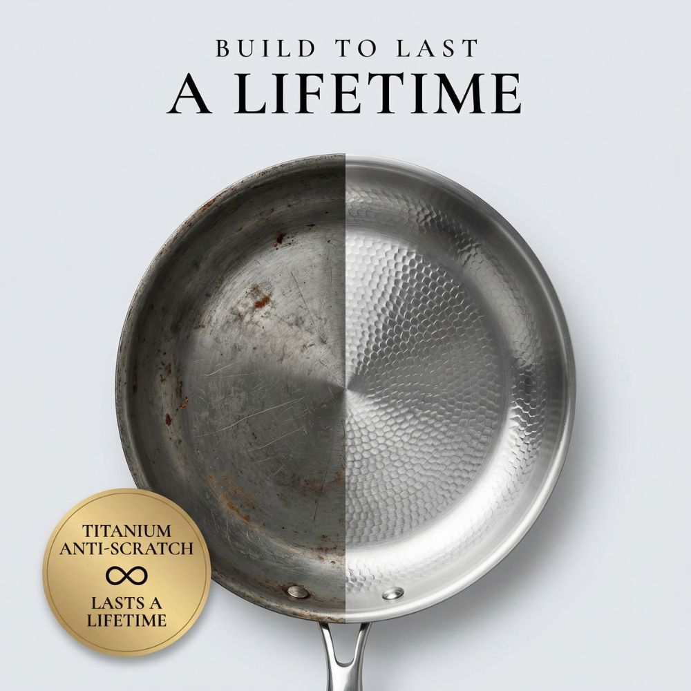 Pure Titanium Frying Pan with Utensil Set