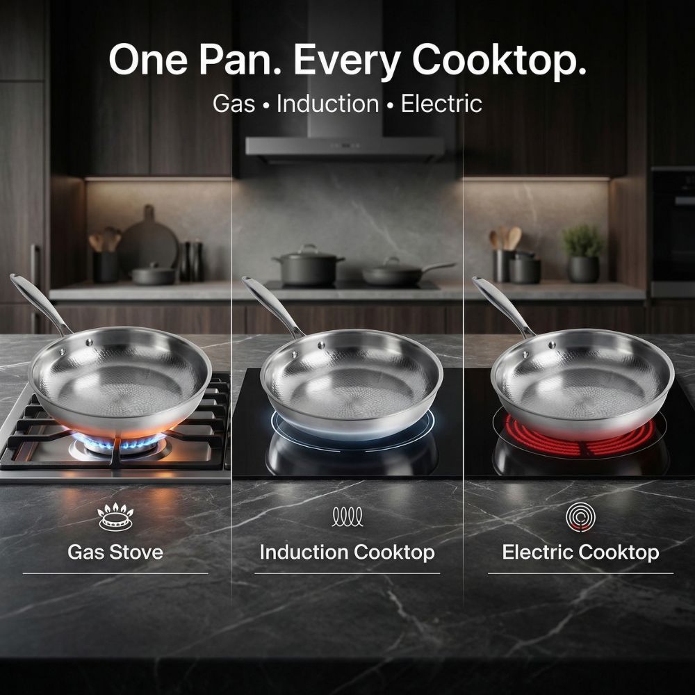 Pure Titanium Frying Pan with Utensil Set
