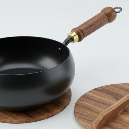 Cast Iron Skillet with wooden handle